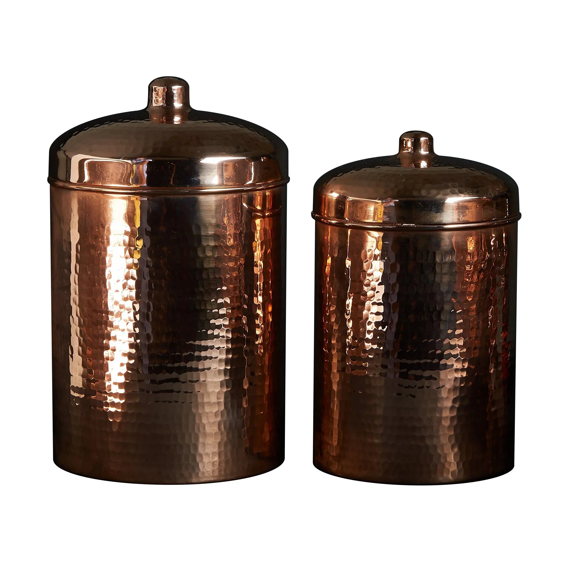 Copper Kitchen Canisters - Large Set, 2 Pieces - The Mayfair Hall
