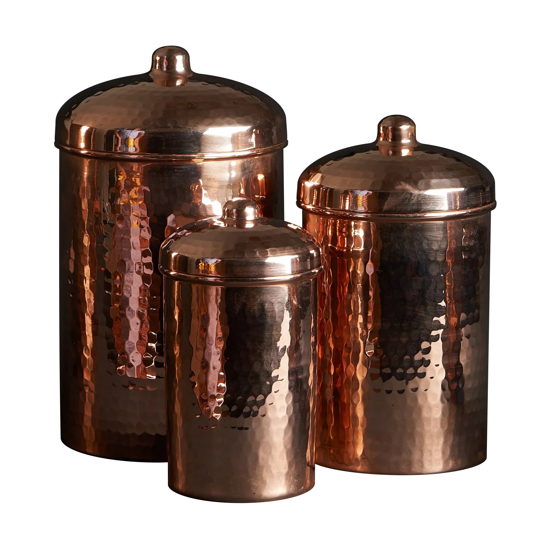 Copper Kitchen Canisters - Small Set, 3 Pieces - The Mayfair Hall