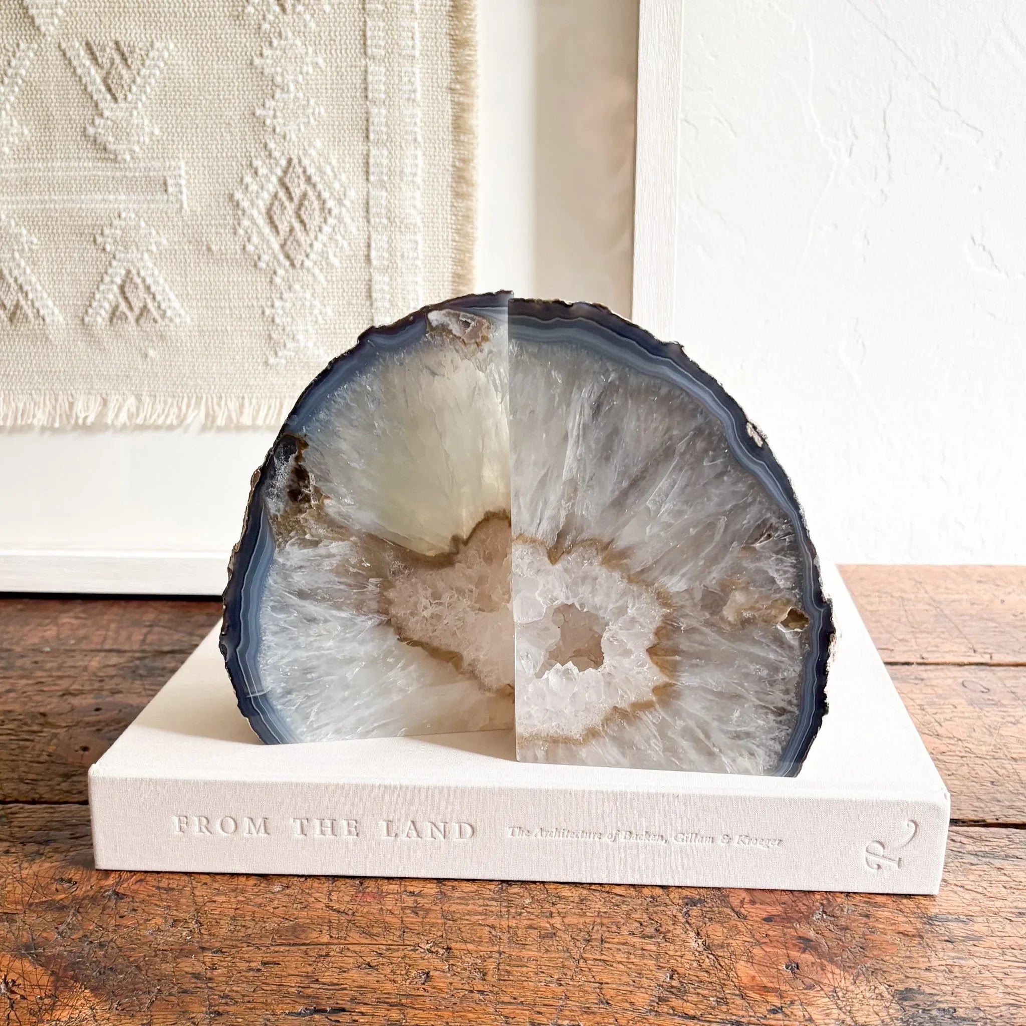 Large Agate Druzy Bookend Pair - The Mayfair Hall