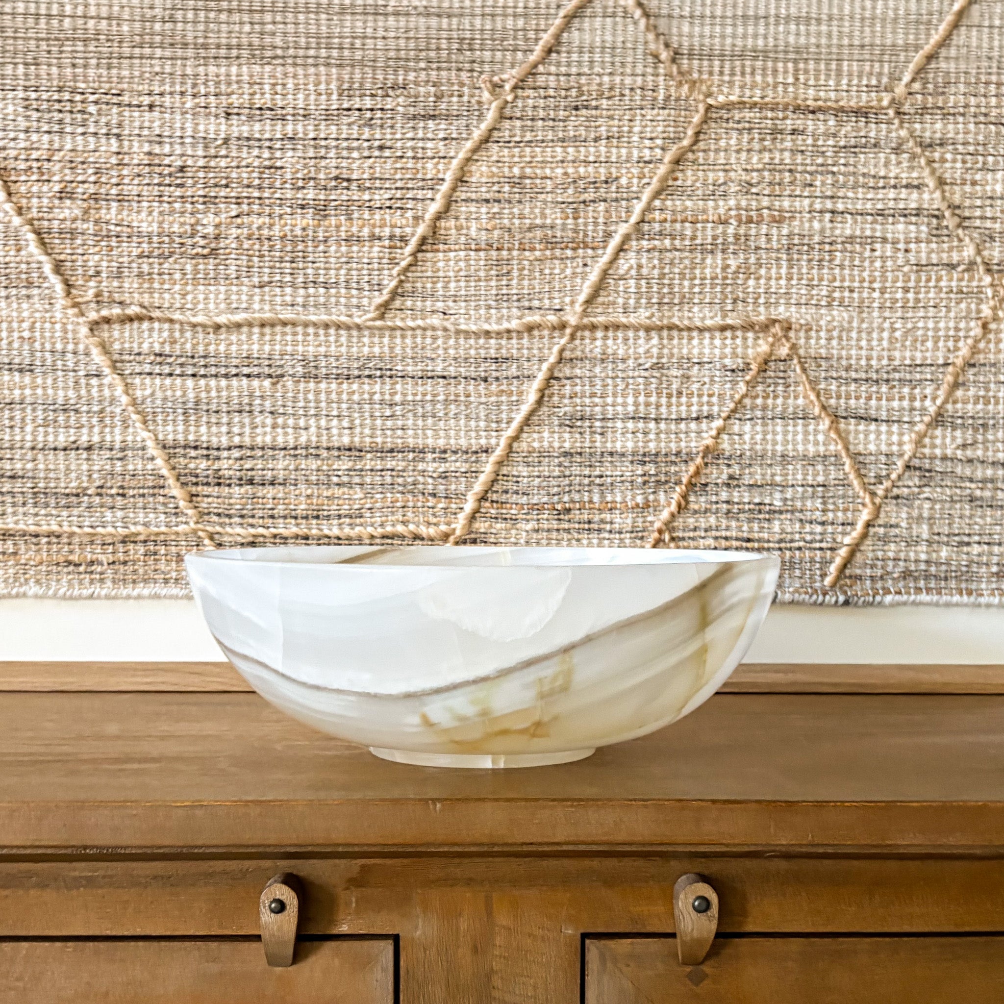 Hand Carved White Onyx Bowl