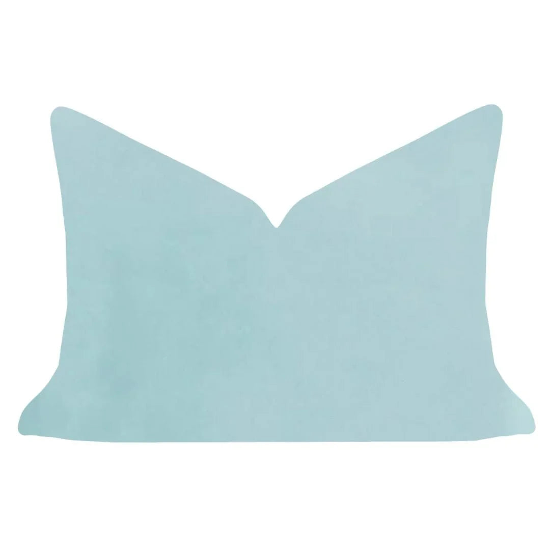 Spa Blue 22x22 Solid Velvet Pillow - The Mayfair Hall