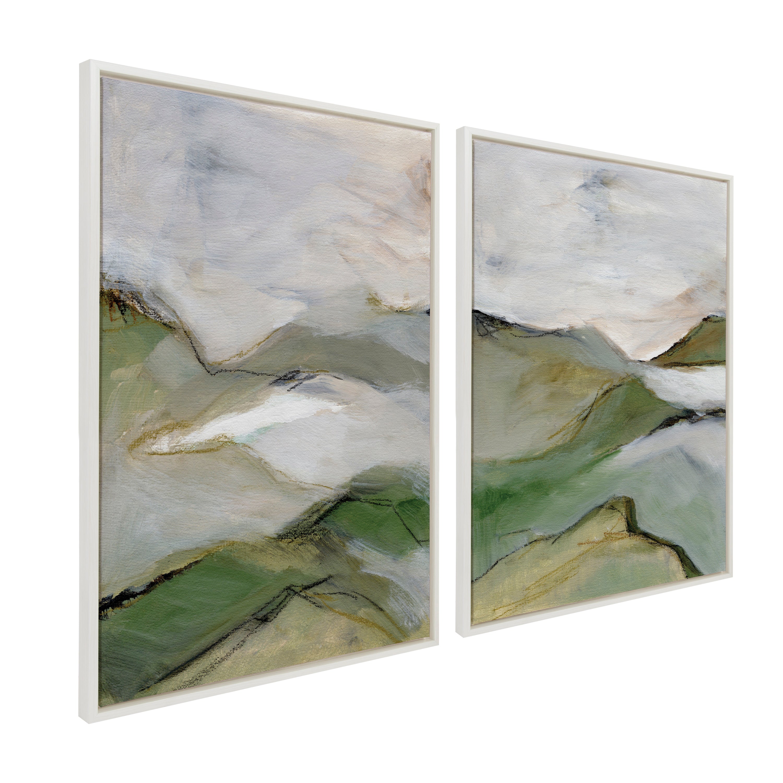 Sylvie Whispers of the Hills 1 and 2 Framed Canvas Art Set by Nikita Jariwala