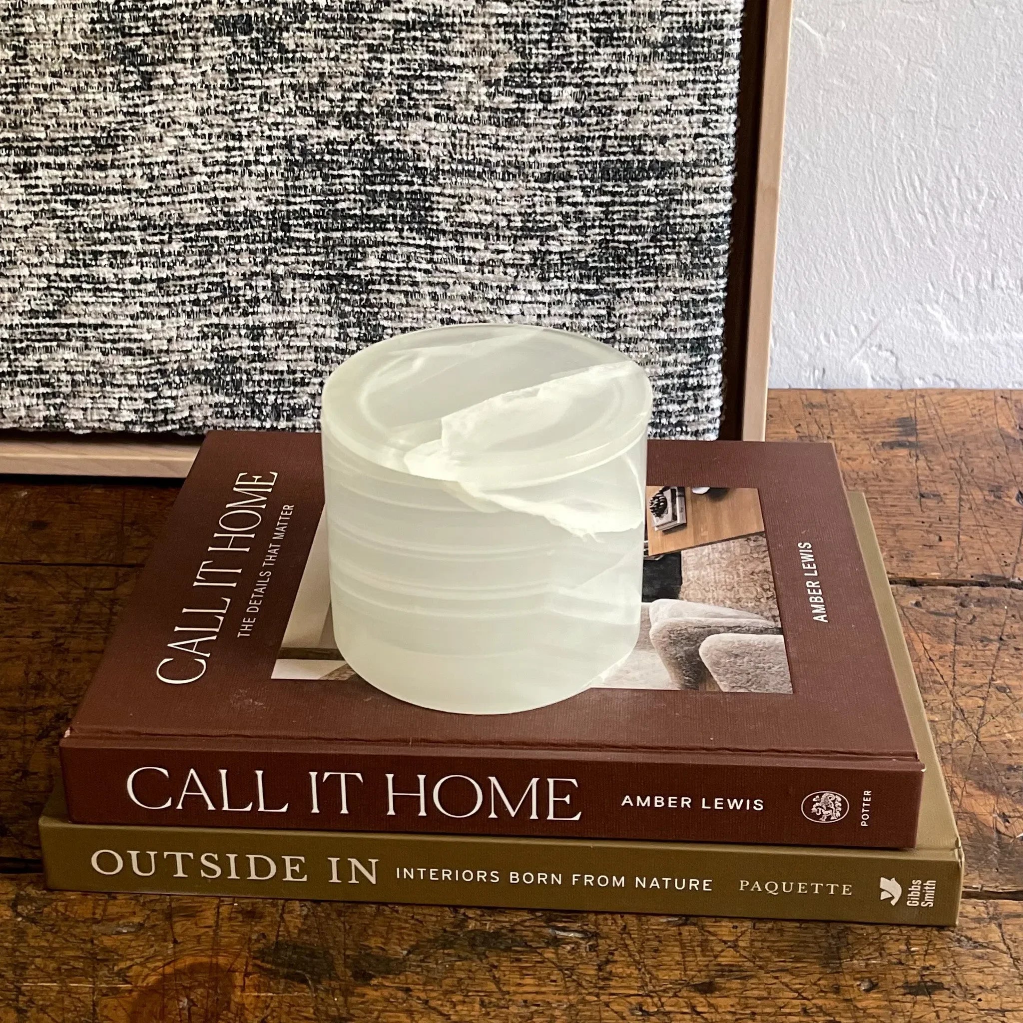 Lidded White Onyx Box - The Mayfair Hall