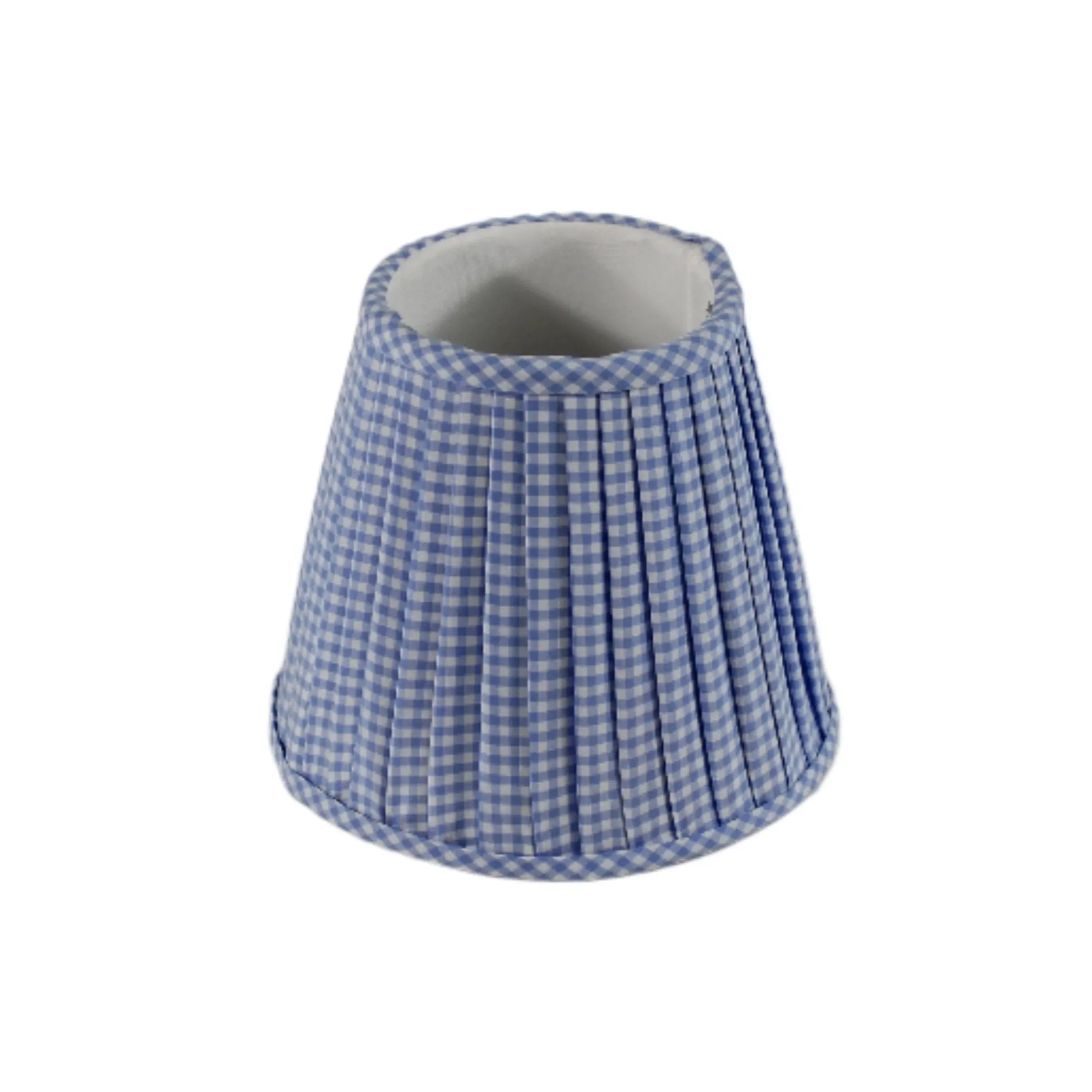 Small Checkered Shade Cover in Gingham Light Blue - The Mayfair Hall