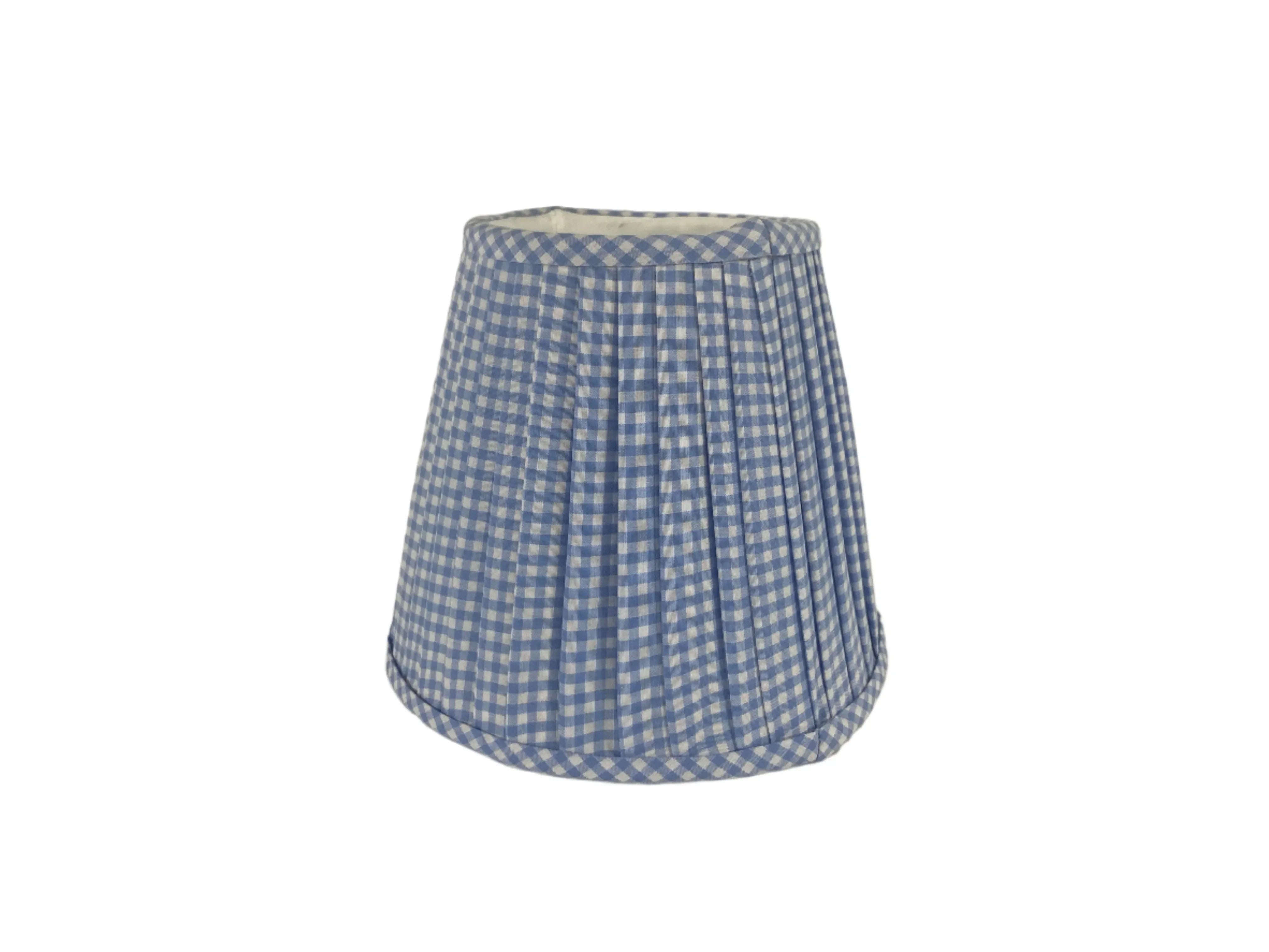 Small Checkered Shade Cover in Gingham Light Blue - The Mayfair Hall