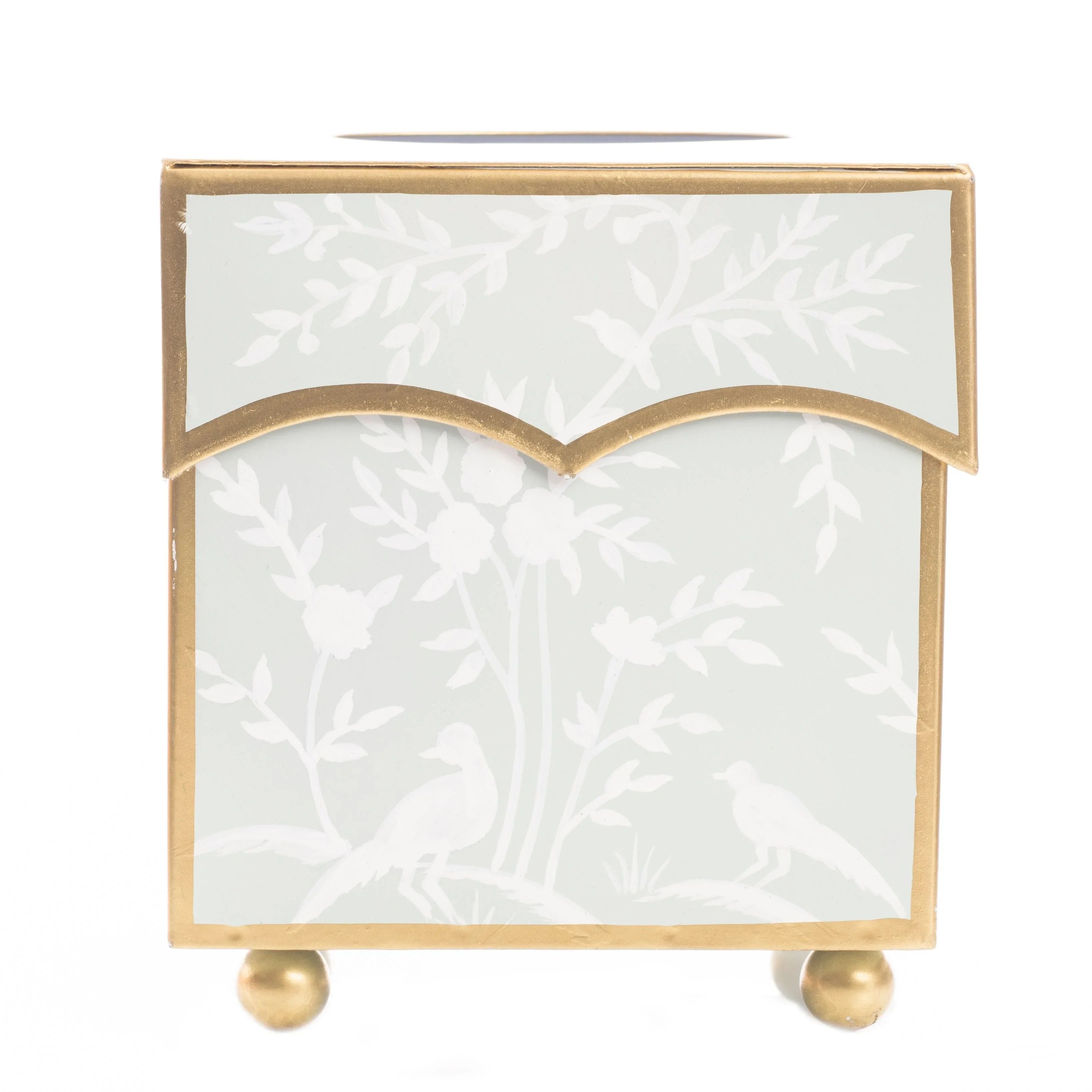 Mint Green & White Chinoiserie Tissue Holder - The Mayfair Hall