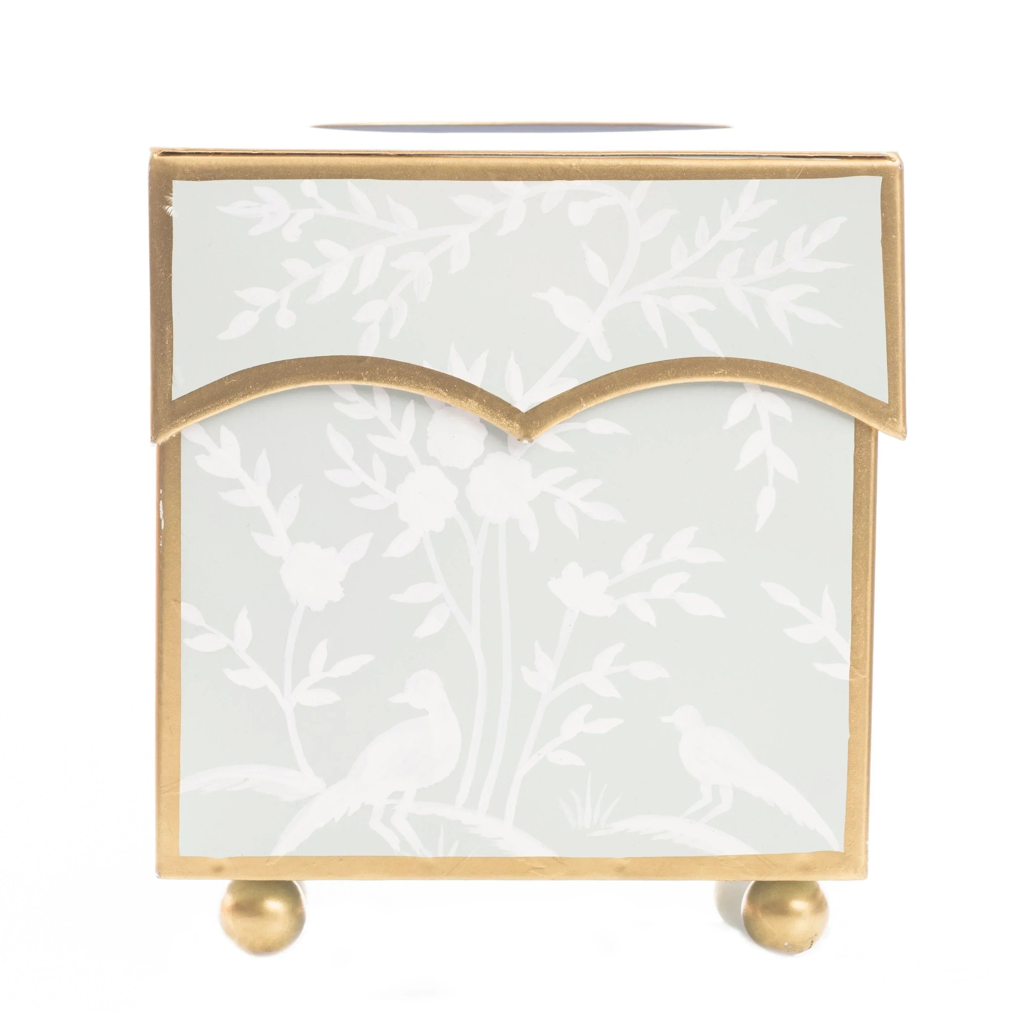 Mint Green & White Chinoiserie Tissue Holder - The Mayfair Hall
