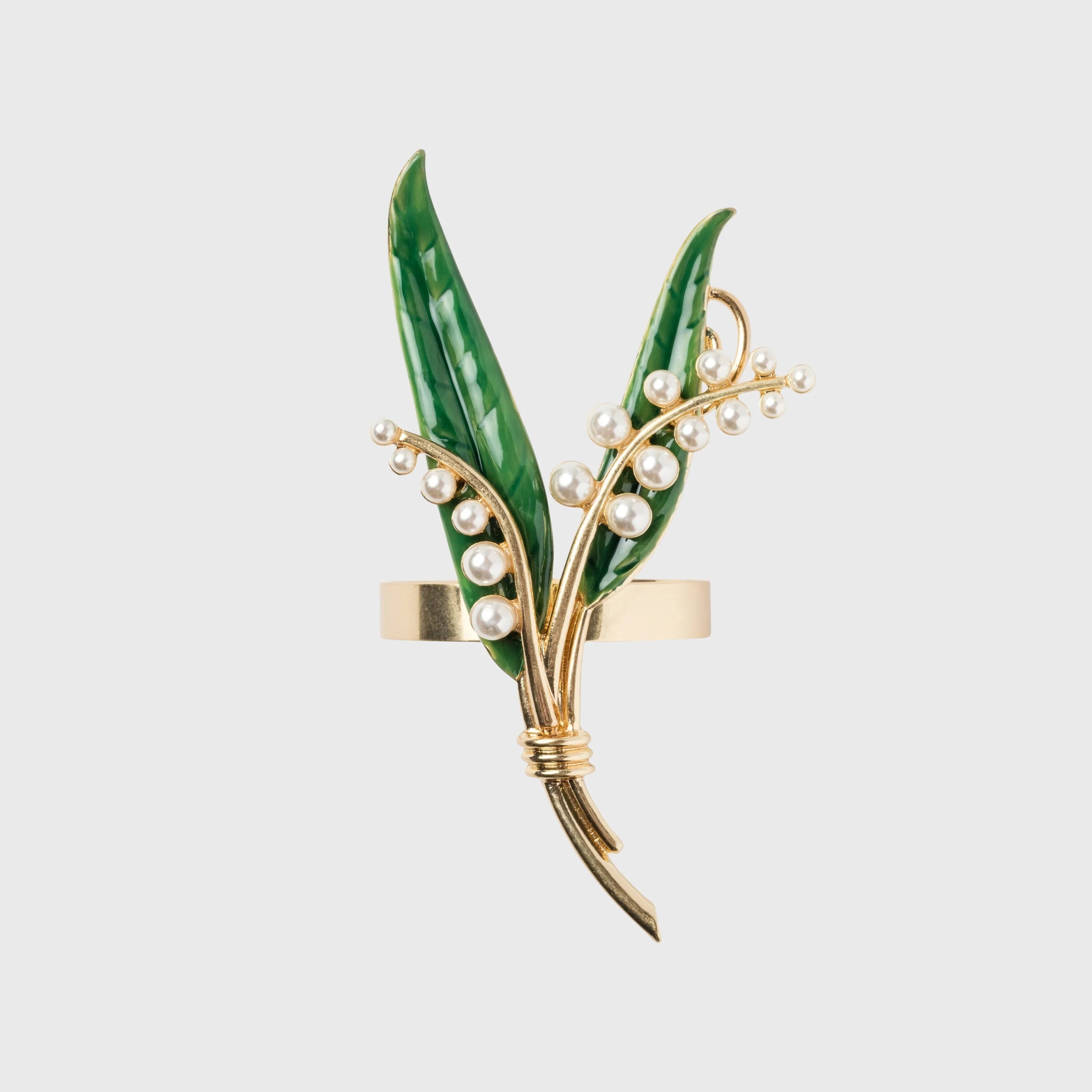 Lily of the valley skinny napkin rings, set of four