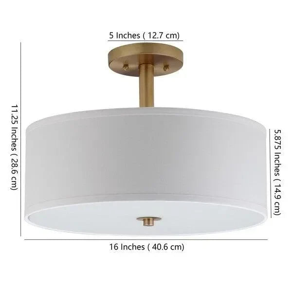 Clara Cotton Drum Light in White - The Mayfair Hall