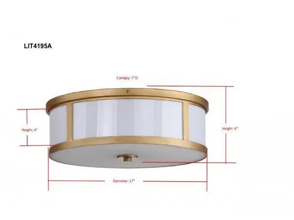 Avery Acrylic Ceiling Drum Light in Antique Gold - The Mayfair Hall