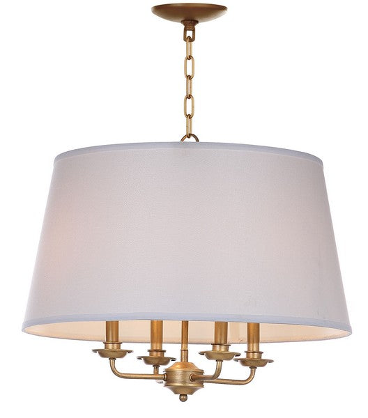 Kimball Adjustable Pendant Lighting in Gold with Off-White Cotton Shade