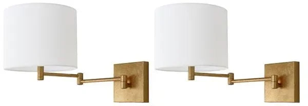 Lillian Cotton Wall Sconce in Off-white (Set of 2) - The Mayfair Hall