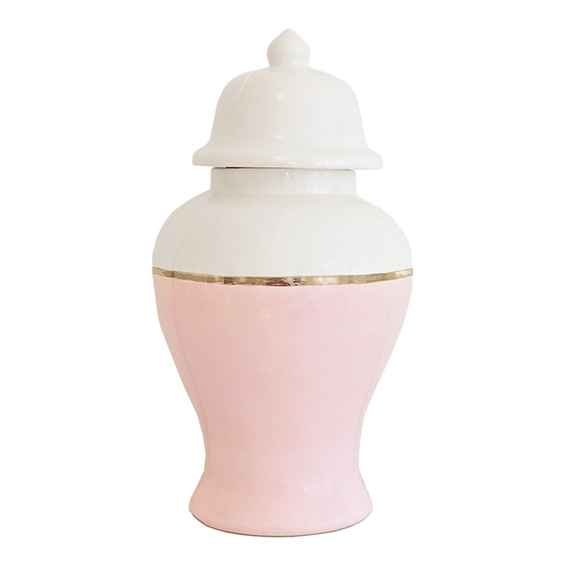 Cherry Blossom Pink Color Block Ginger Jar with Gold Accent - The Mayfair Hall