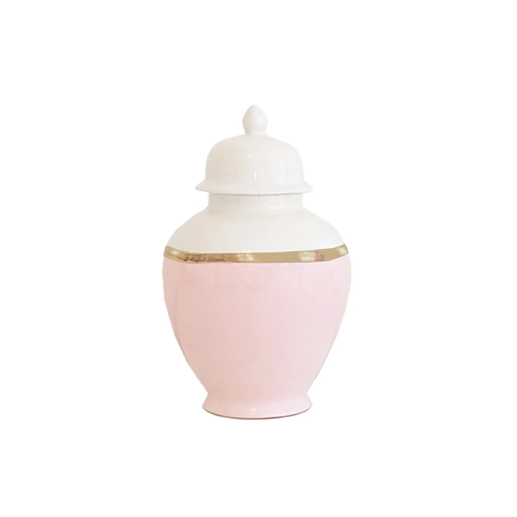 Cherry Blossom Pink Color Block Ginger Jar with Gold Accent - The Mayfair Hall