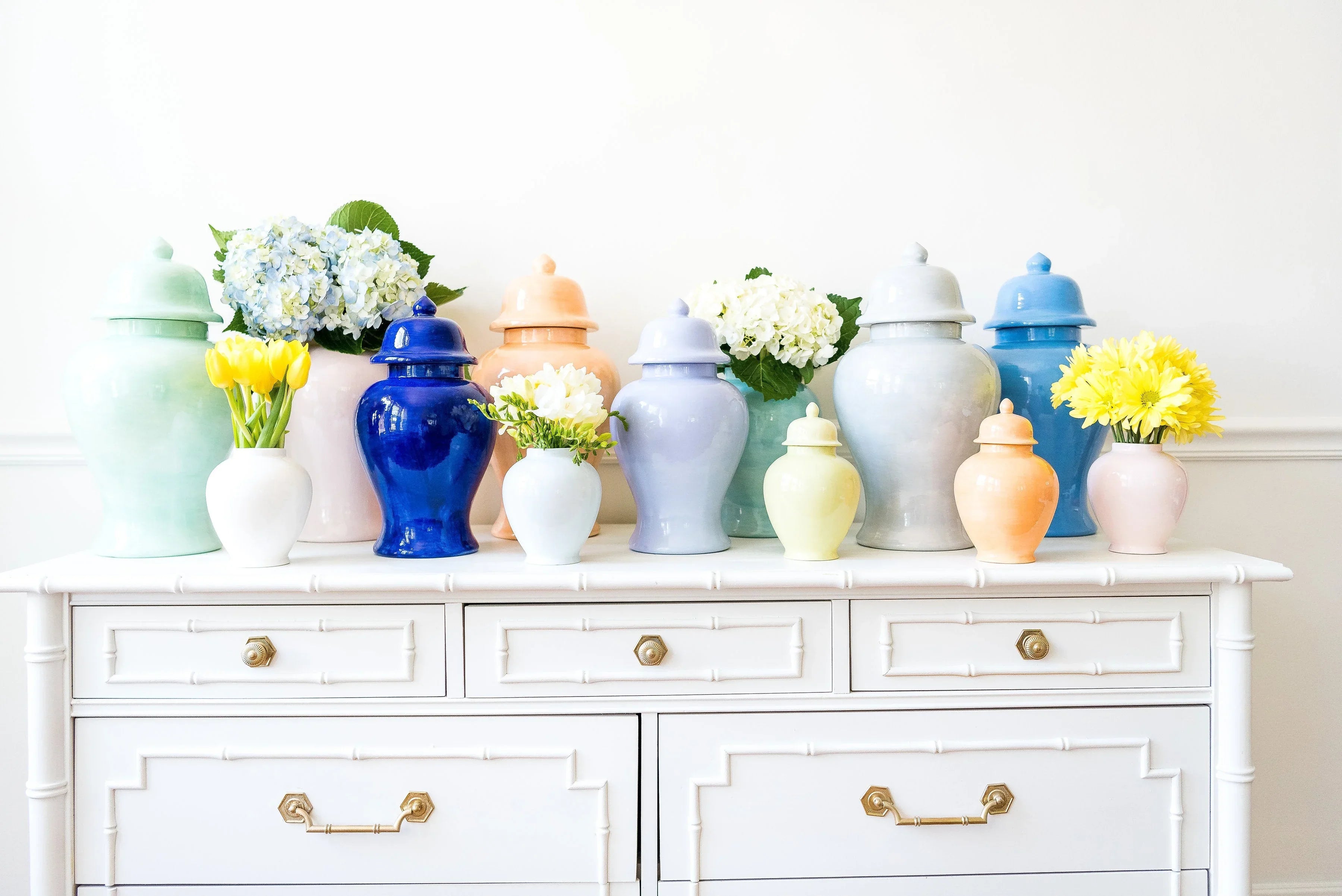 Hydrangea Light Blue Ginger Jars - The Mayfair Hall