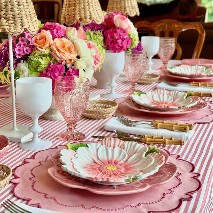 HARMONY PINK ROUND FABRIC PLACEMAT