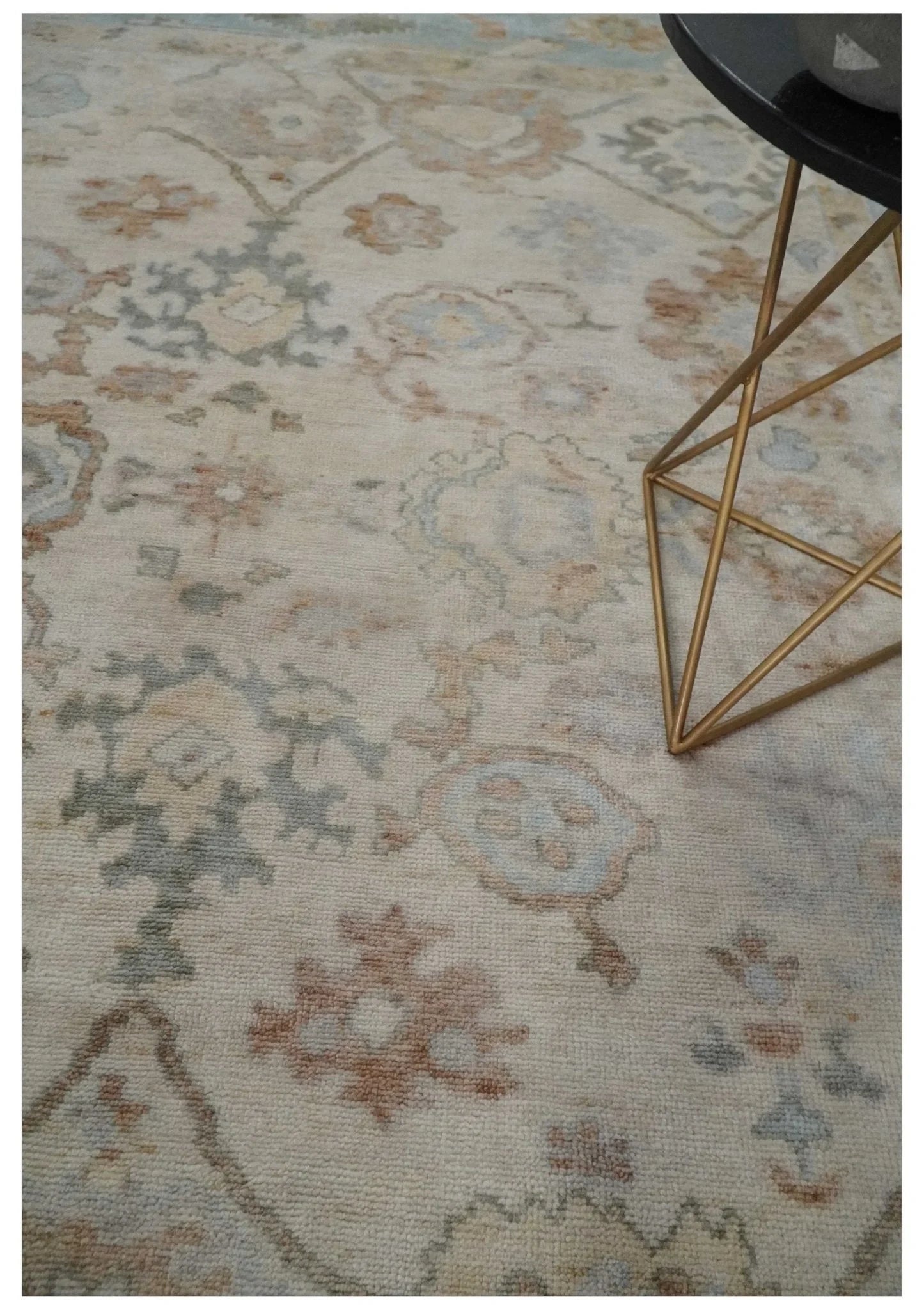 Made to Order Hand Knotted Ivory, Silver and Brown Traditional Antique Style Wool Area Rug - The Rug Decor