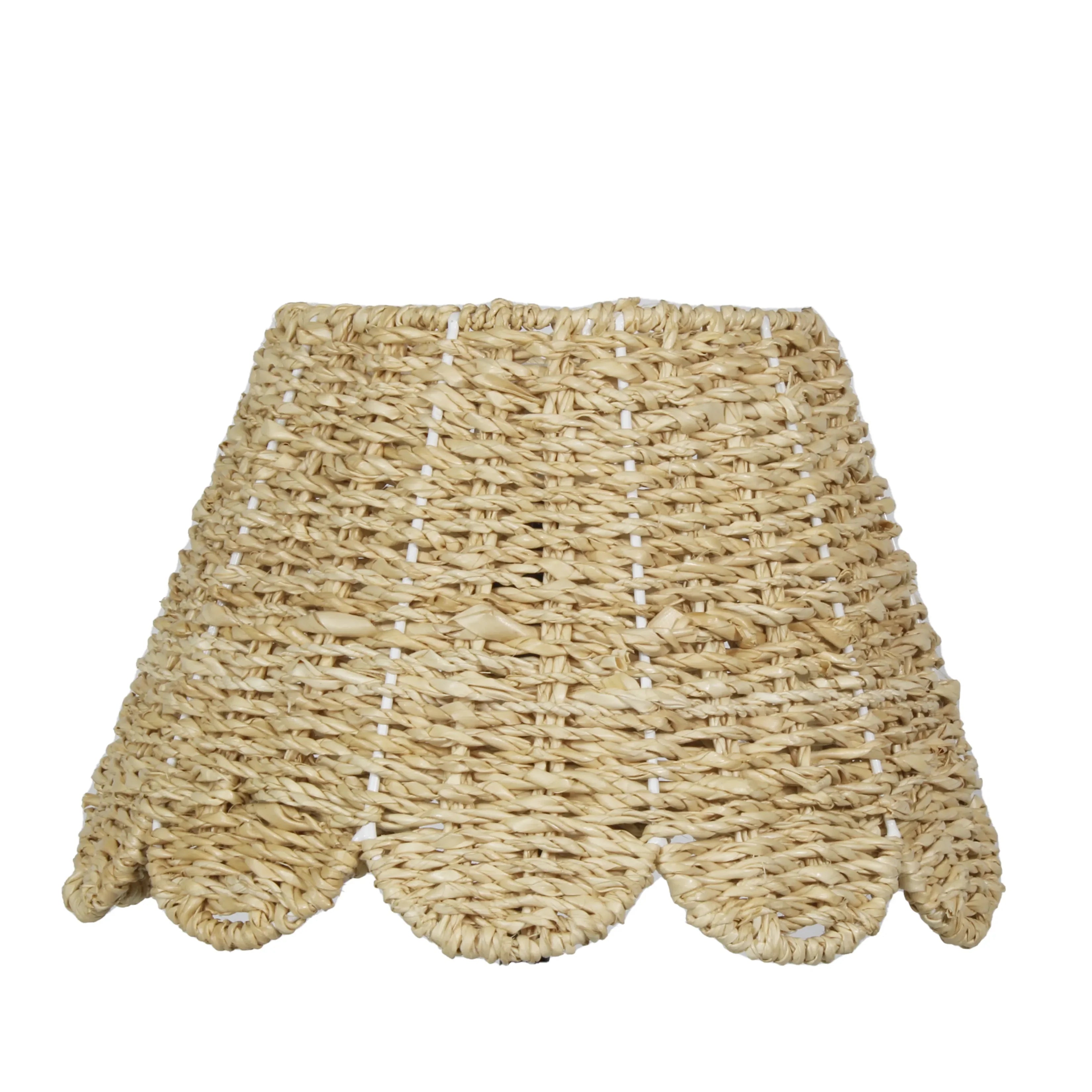 Seagrass Lampshade (Scalloped in Ivory) - The Mayfair Hall