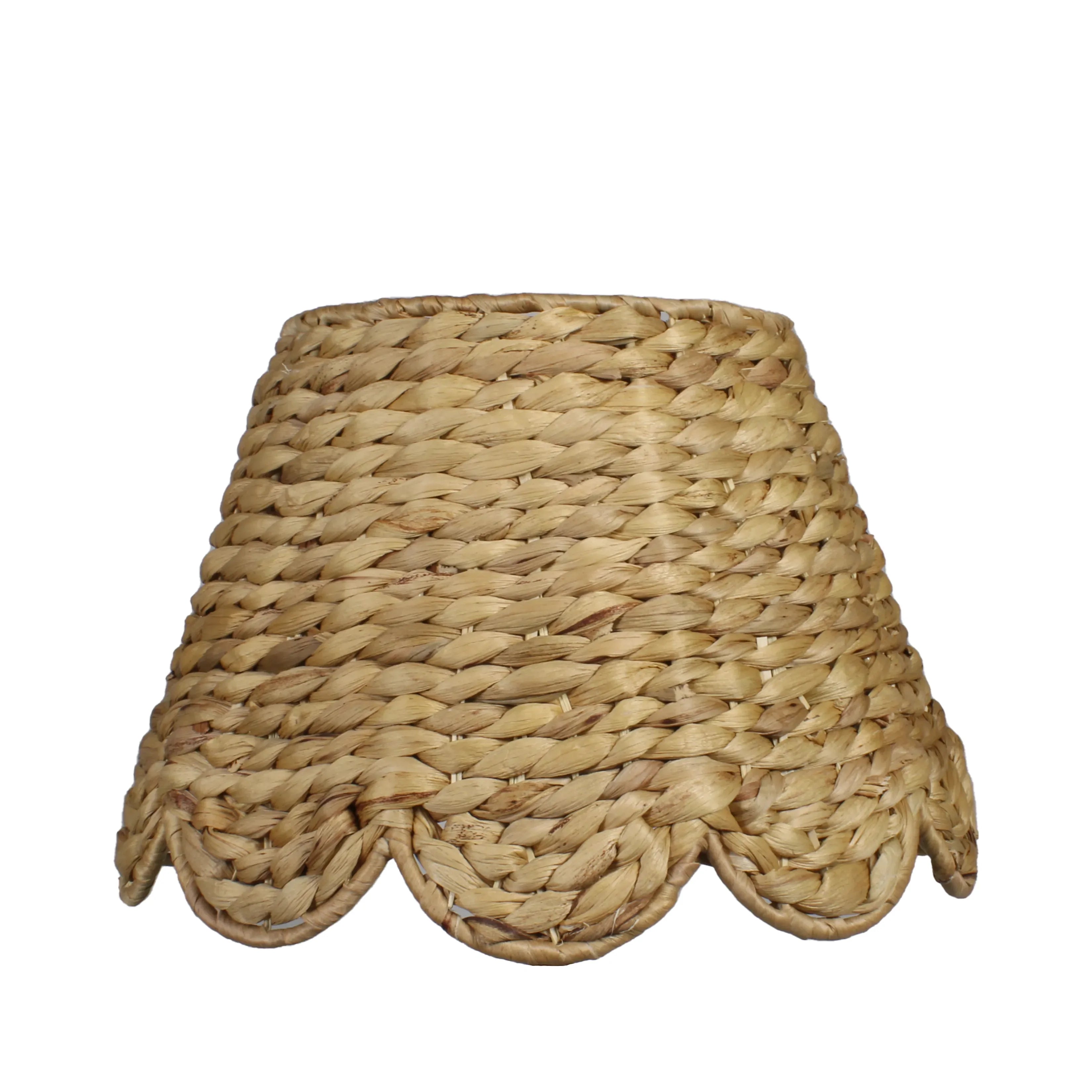 Water Hyacinth Lampshades (Scalloped in Natural) - The Mayfair Hall