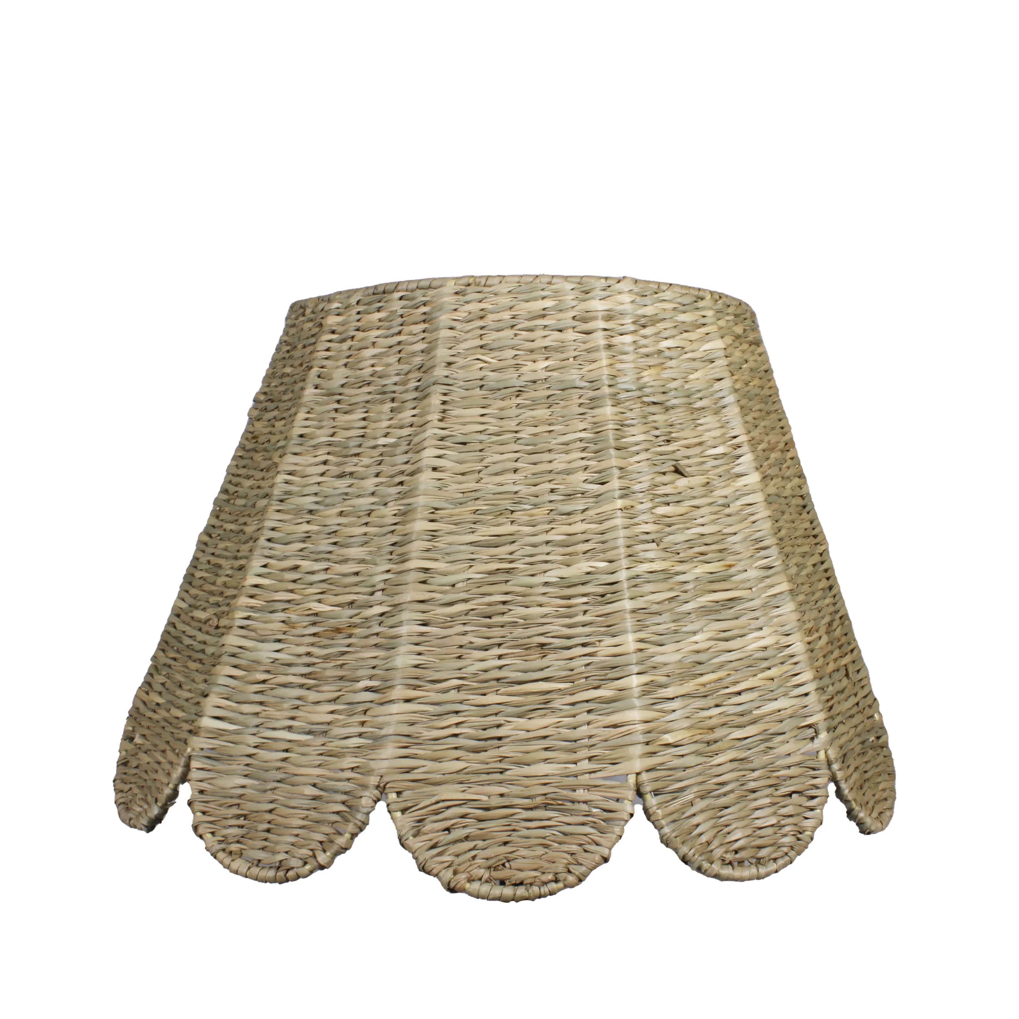 Seagrass Lampshade (Scalloped in Natural) - The Mayfair Hall