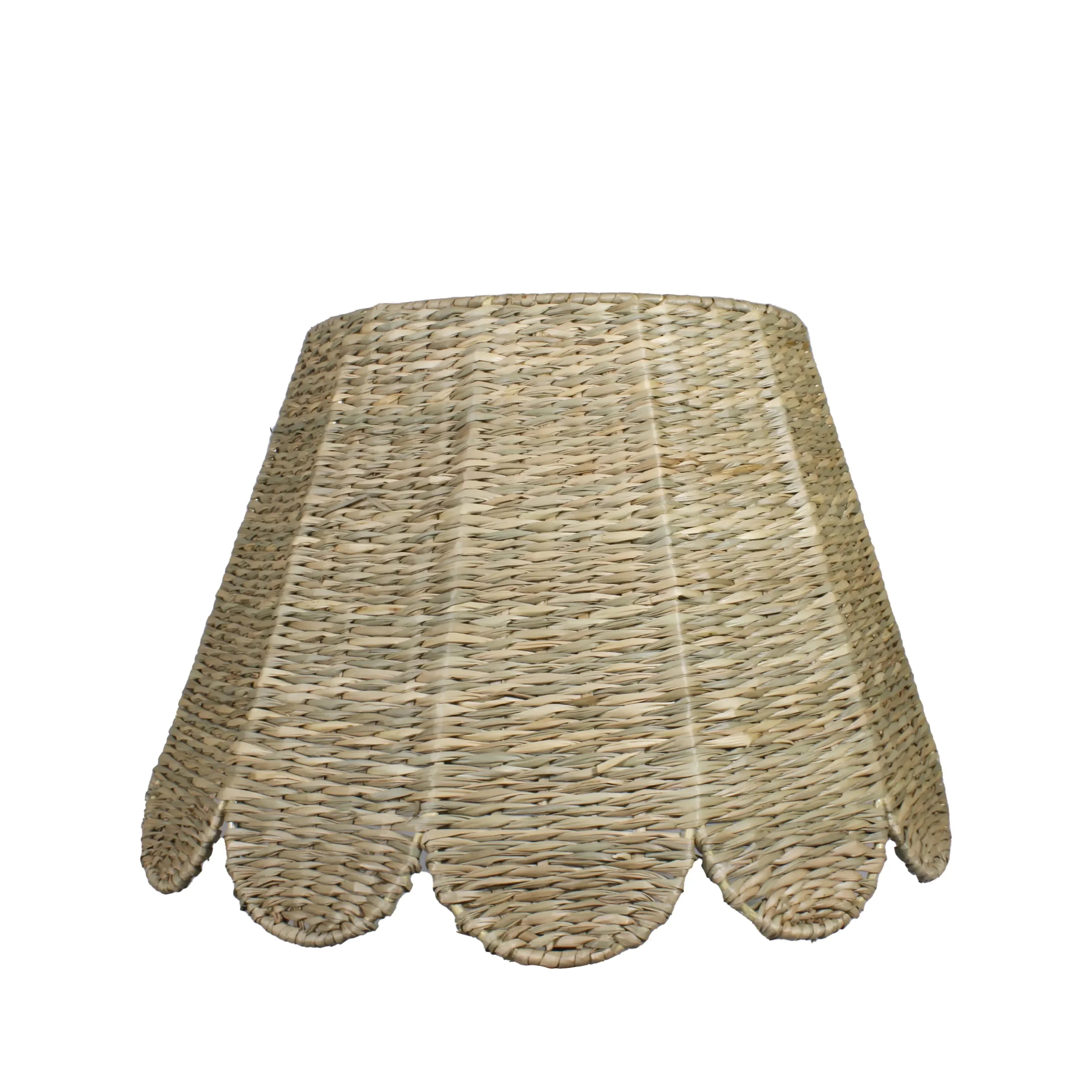 Seagrass Lampshade (Scalloped in Natural) - The Mayfair Hall