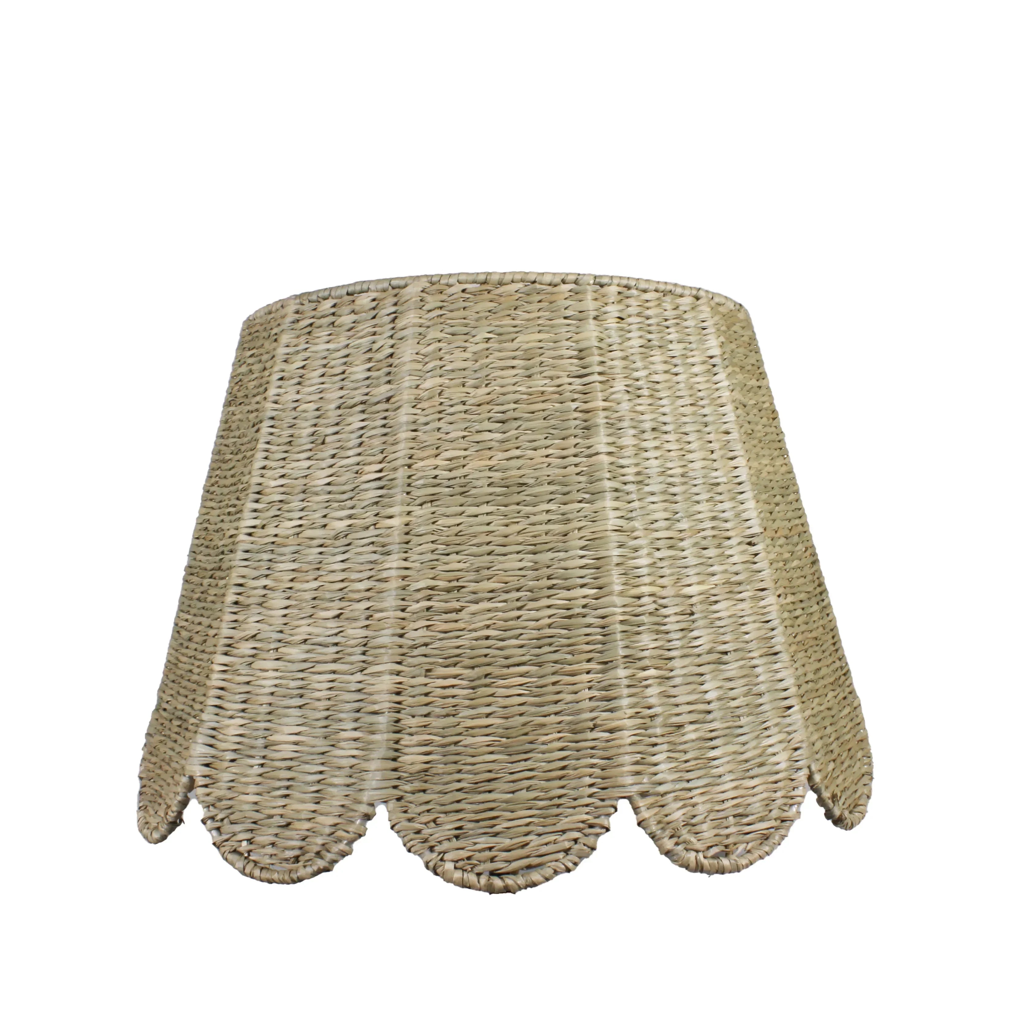 Seagrass Lampshade (Scalloped in Natural) - The Mayfair Hall