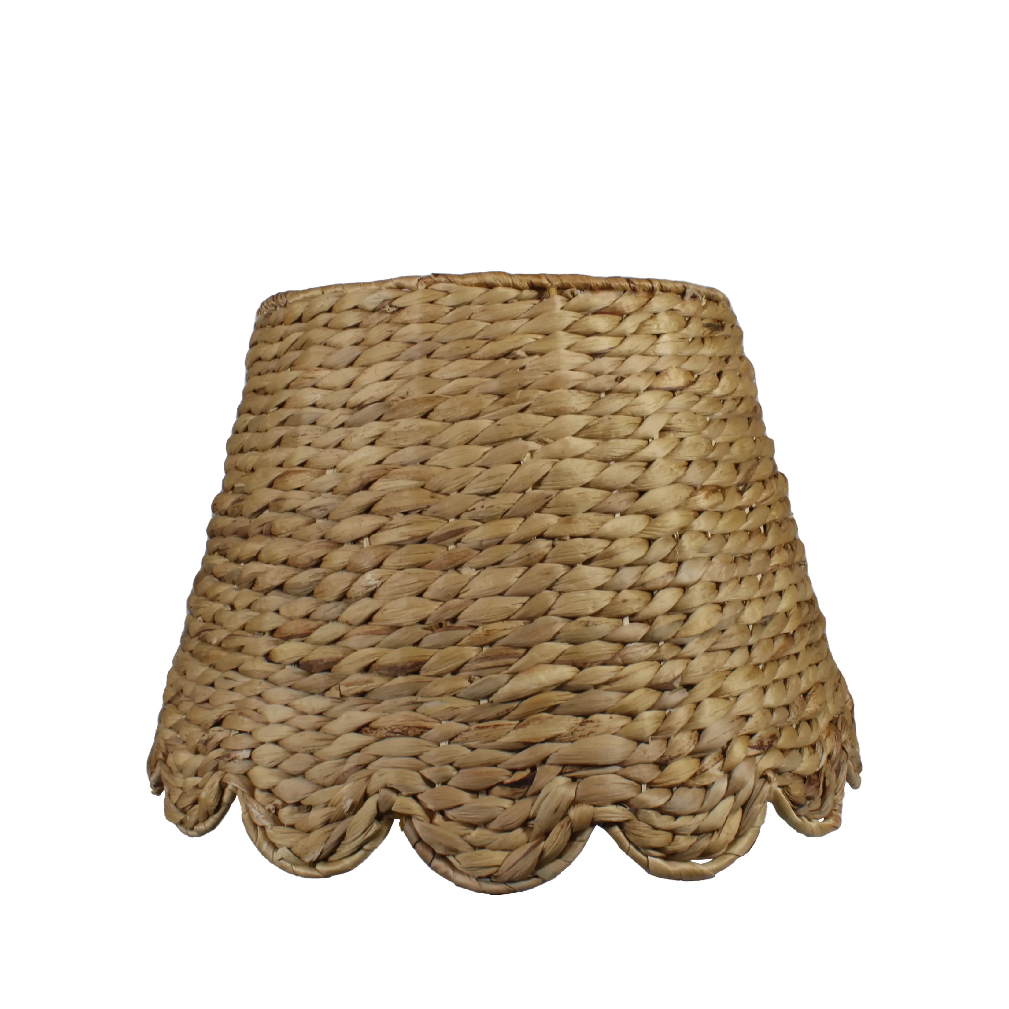 Water Hyacinth Lampshades (Scalloped in Natural) - The Mayfair Hall