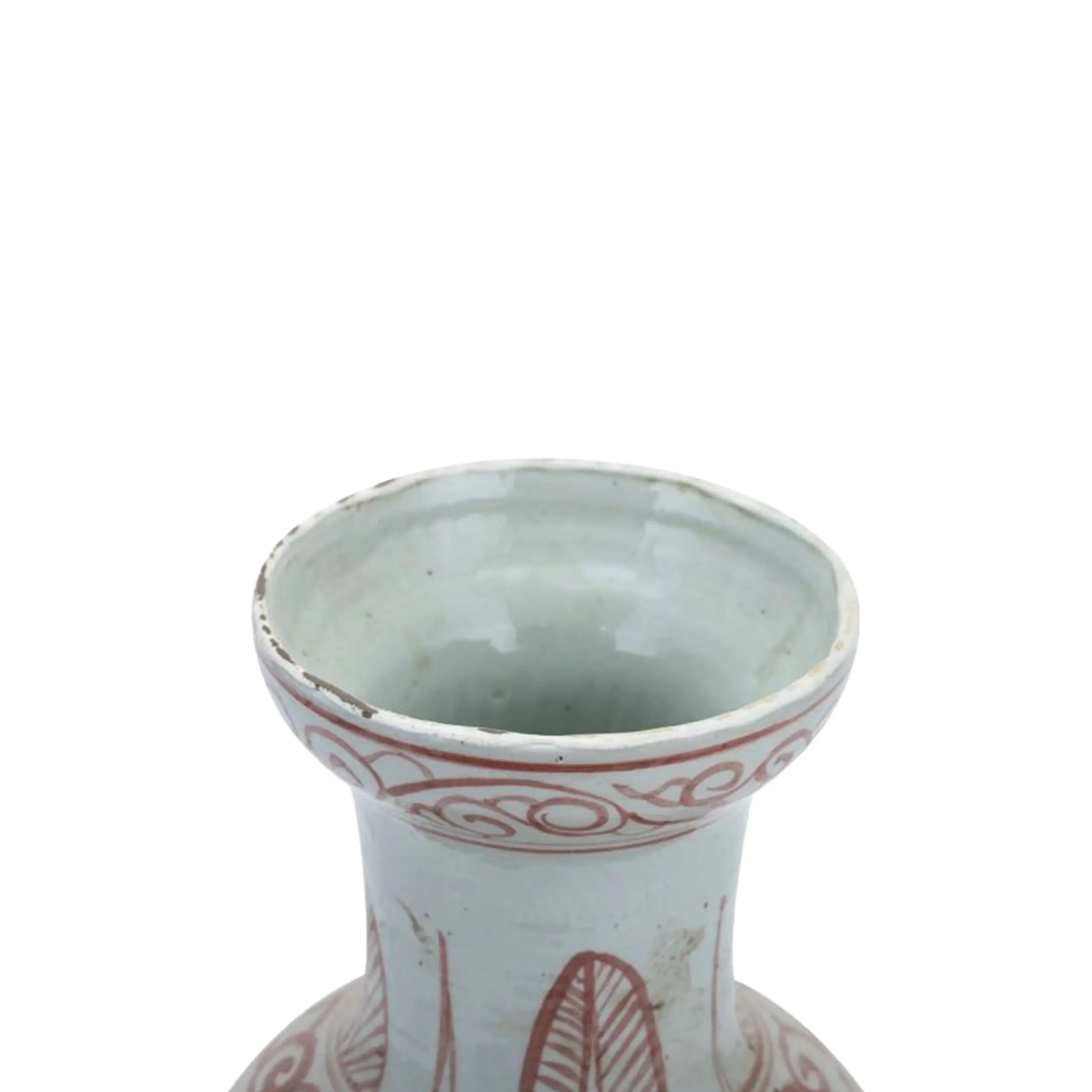 Coral Red Bird Vase With Dish-shaped Mouth Small - The Mayfair Hall