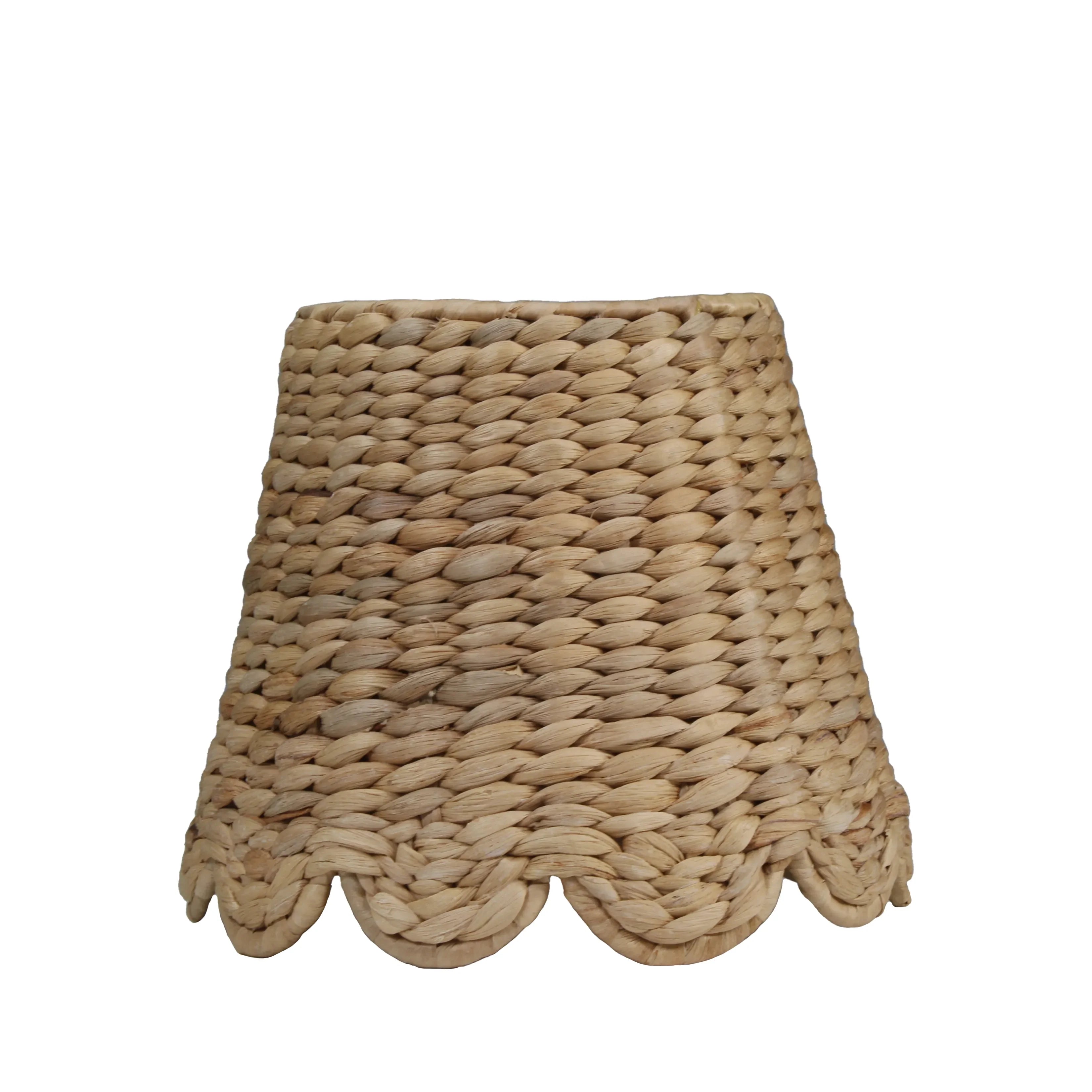 Water Hyacinth Shade Cover (Scalloped in Natural) - The Mayfair Hall