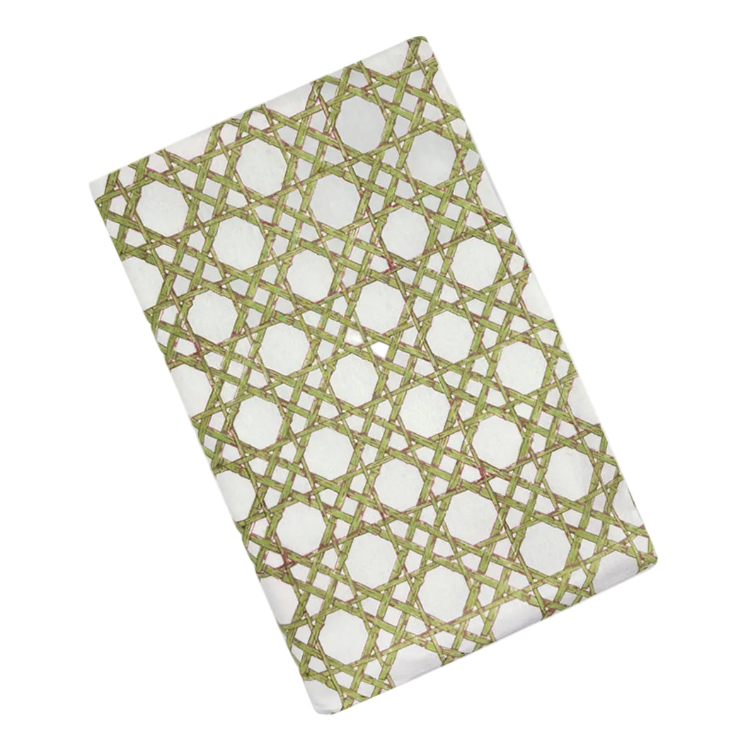 Bamboo Green Trellis Cotton Tablecloth by Duggan Society — 70″ × 140″