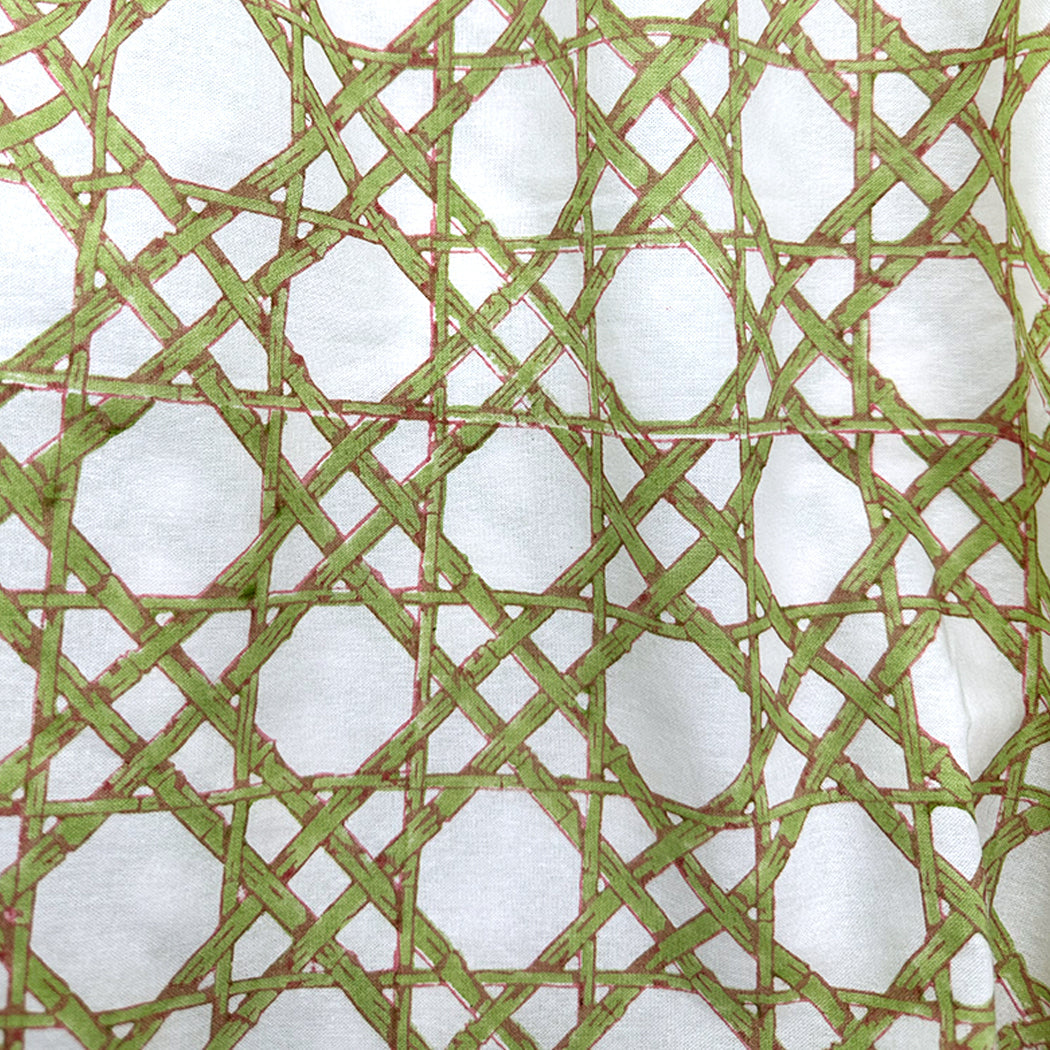 Bamboo green trellis tablecloth
