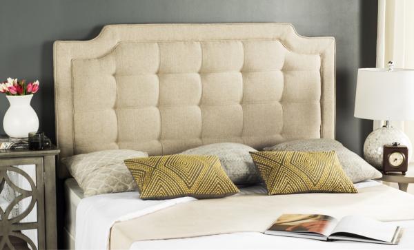 Sapphire Tufted Linen Headboard in Hemp