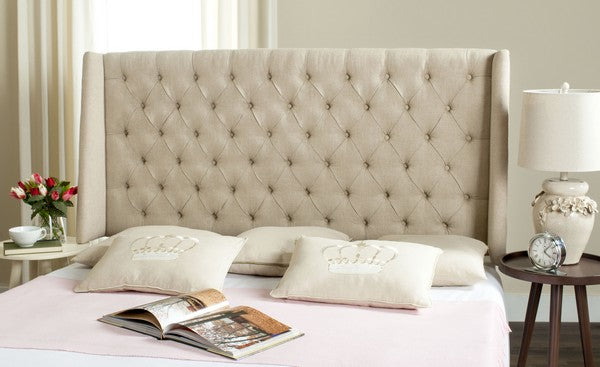London Linen Winged Headboard in Hemp
