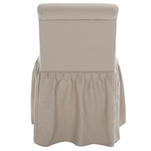 Ivy Vanity Chair in Taupe with Ruffled Skirt
