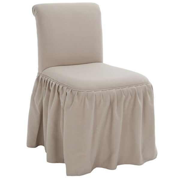 Ivy Vanity Chair in Taupe with Ruffled Skirt