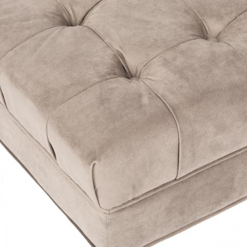Clark Cocktail Tufted Ottoman in Mushroom Taupe