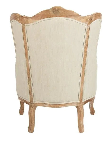 Safavieh Fallon Natural Linen Wing Chair