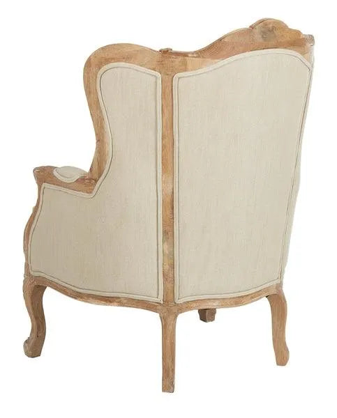 Safavieh Fallon Natural Linen Wing Chair
