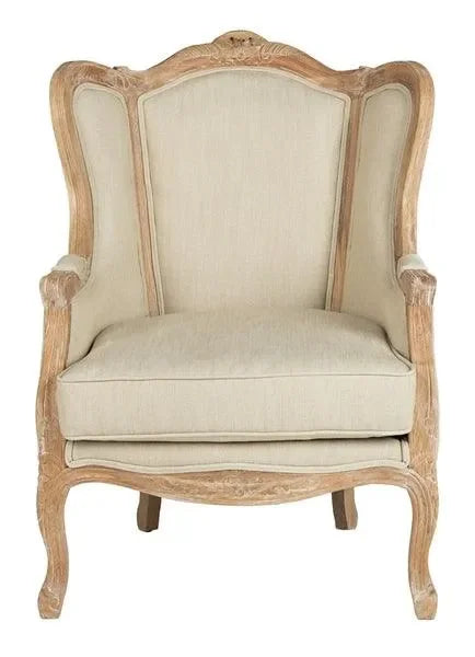Fallon Linen Wing Chair in Natural - The Mayfair Hall