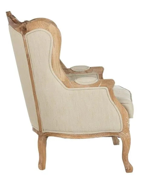 Safavieh Fallon Natural Linen Wing Chair