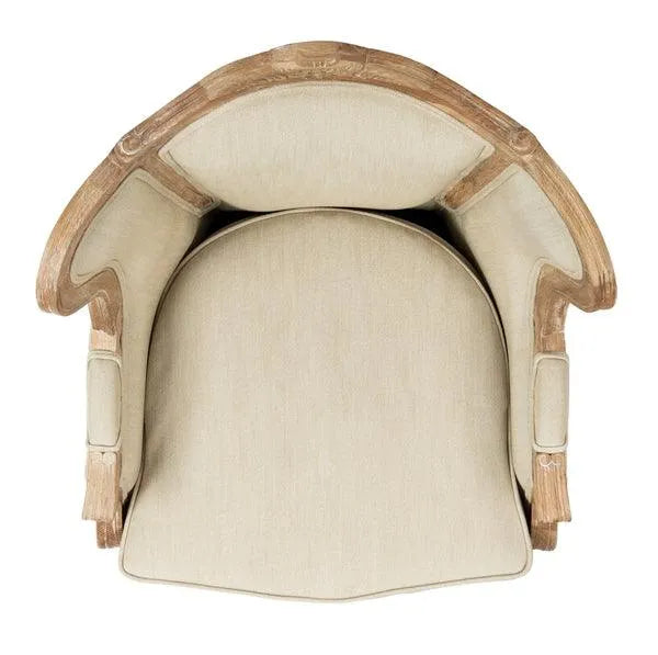 Safavieh Fallon Natural Linen Wing Chair