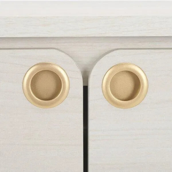 Shaelynn Wood Sideboard in Bleached White with Sliding Cabinets - The Mayfair Hall