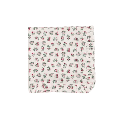 Mildred Floral Cream Ruffled Organic Cotton Dinner Napkins by Trudie — Set of 4