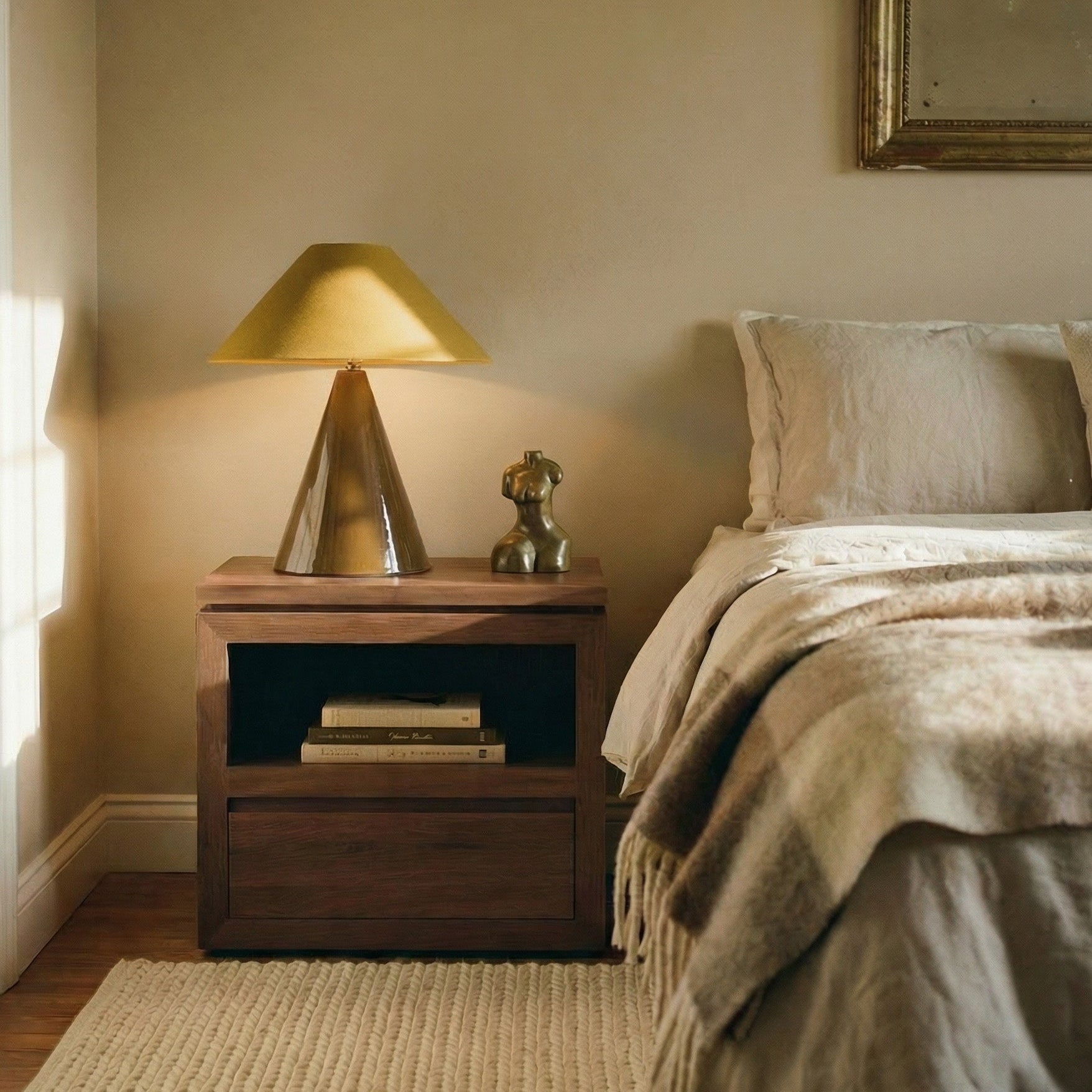 Sofita Wood Nightstand - Mocha