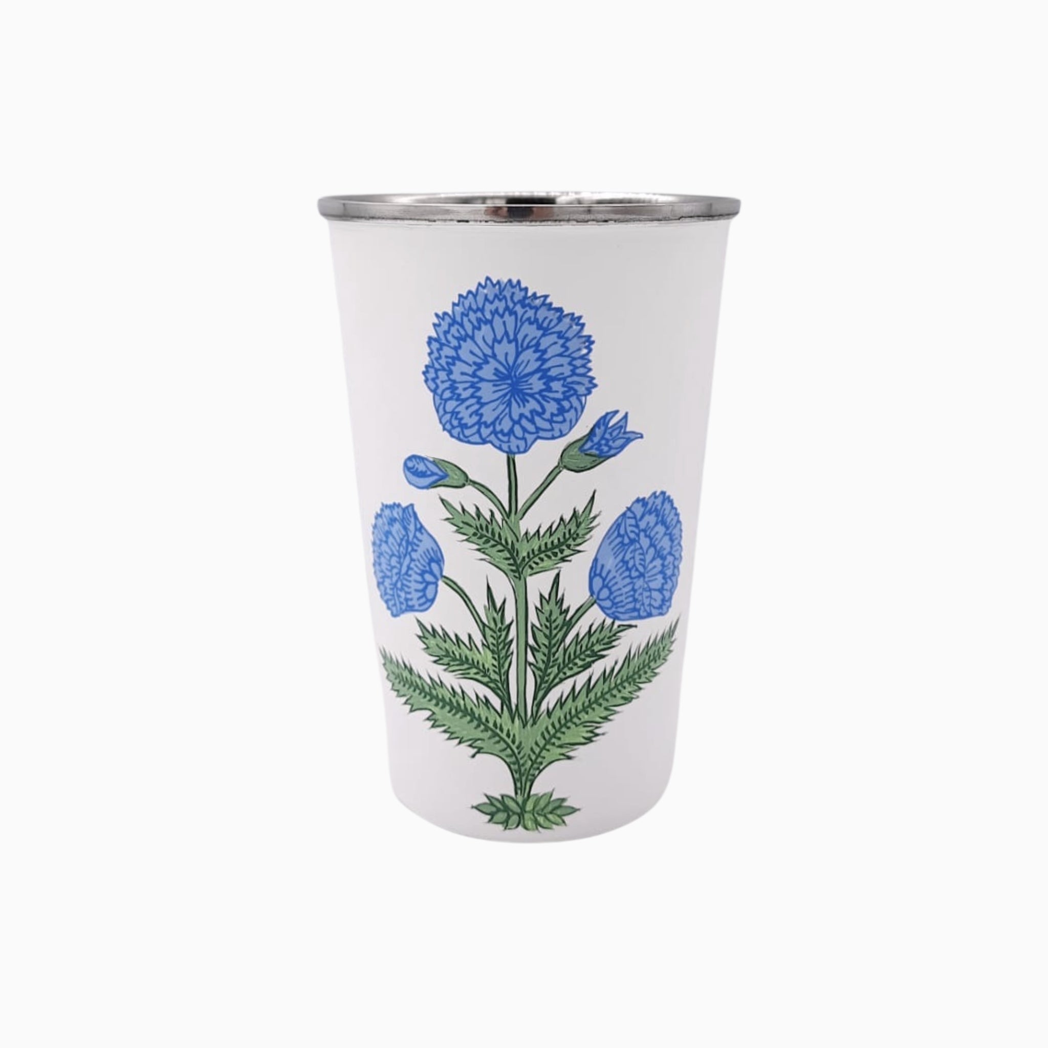 Poppy Blue Tall Enamelware Tumbler - Set of 4