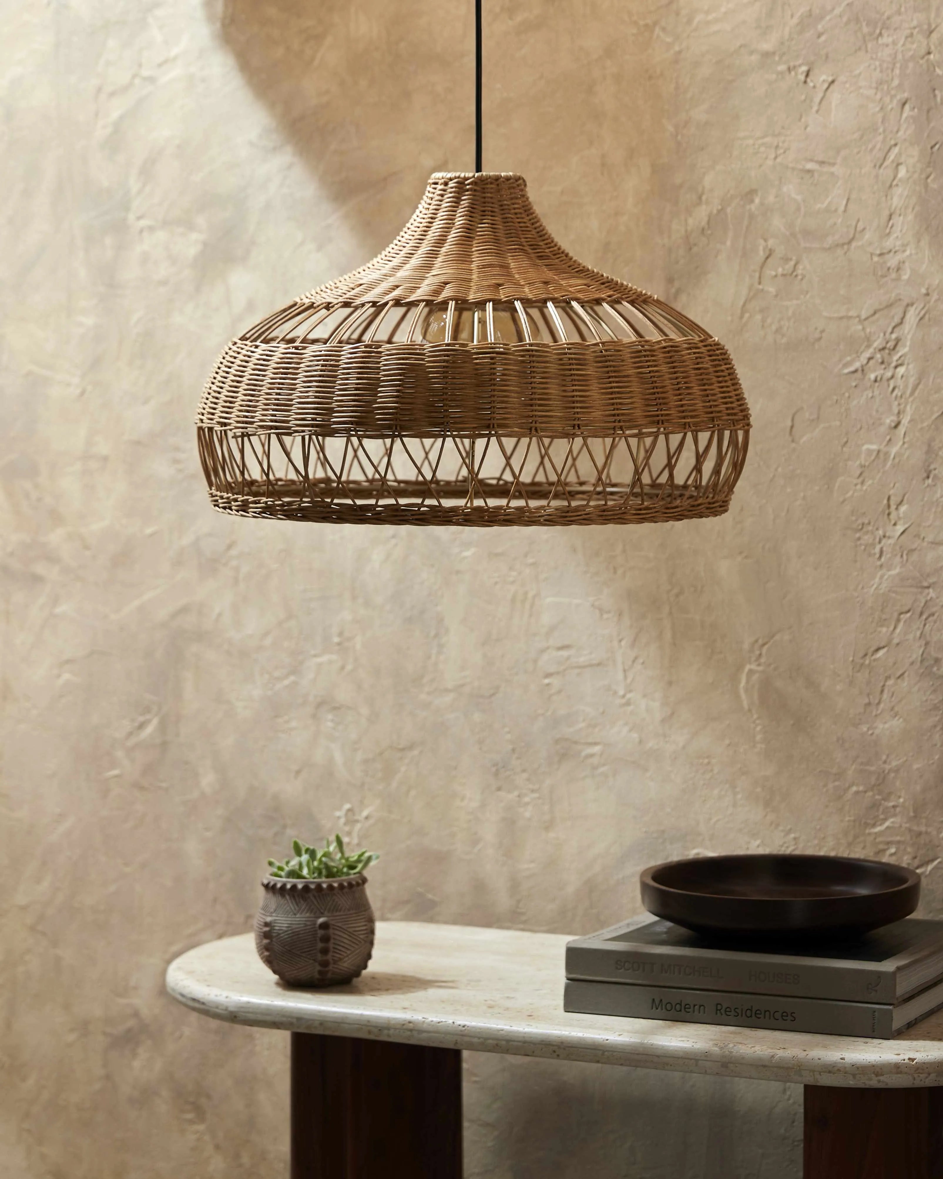 Moijabana Rattan Pendant Light in Brown and Black