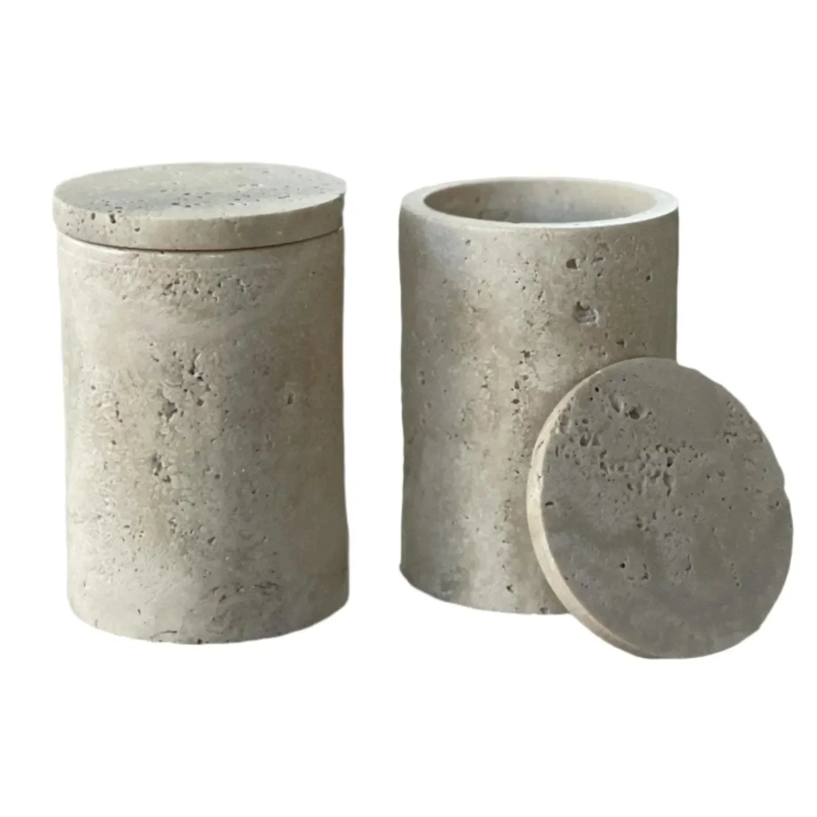 Jar Duo in Travertine - The Mayfair Hall