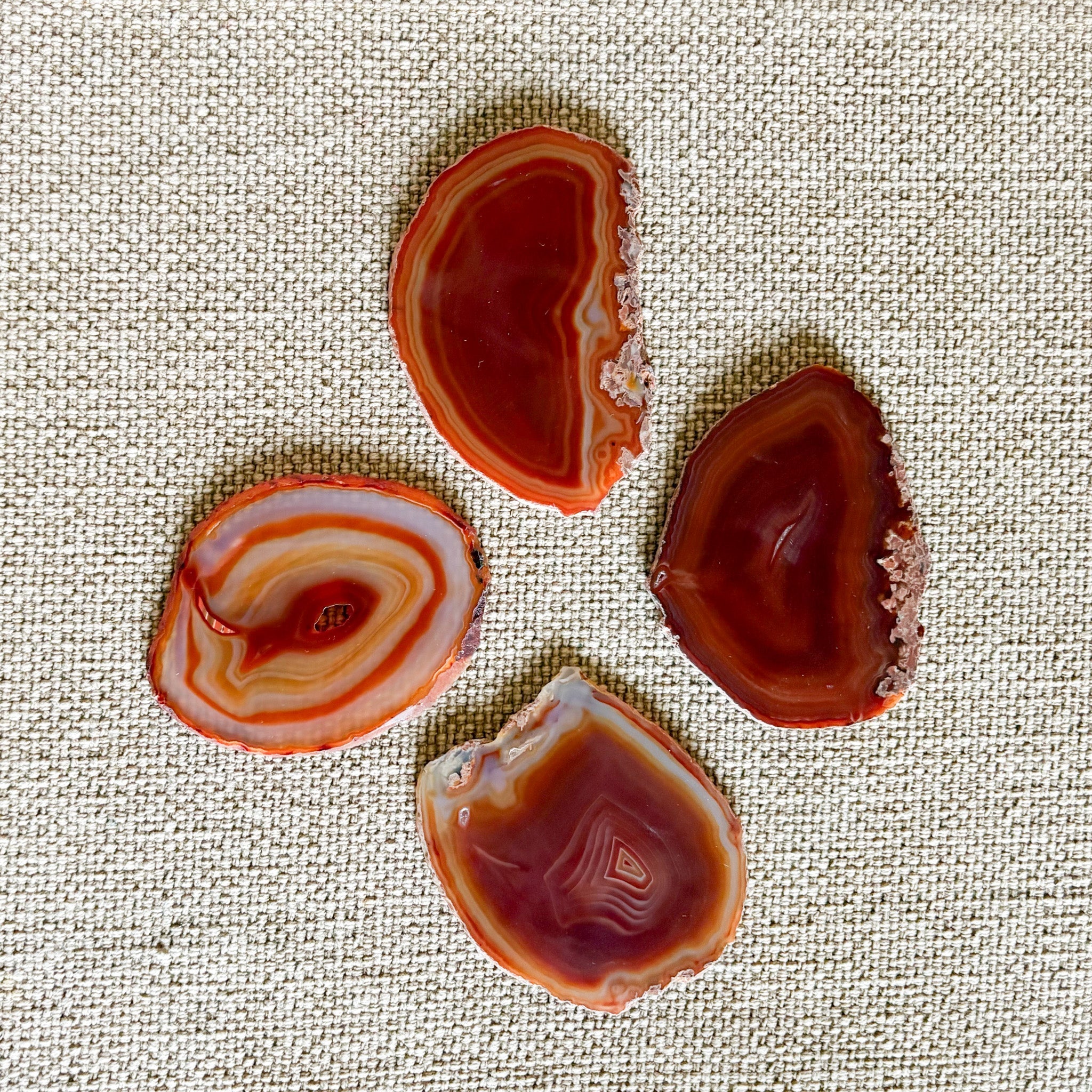 Natural Red Agate Coaster (Set of 4)