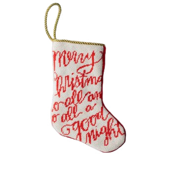 Merry Christmas Needlepoint Stocking