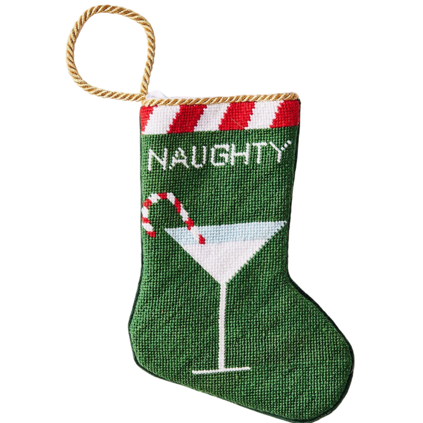Naughty Needlepoint Stocking